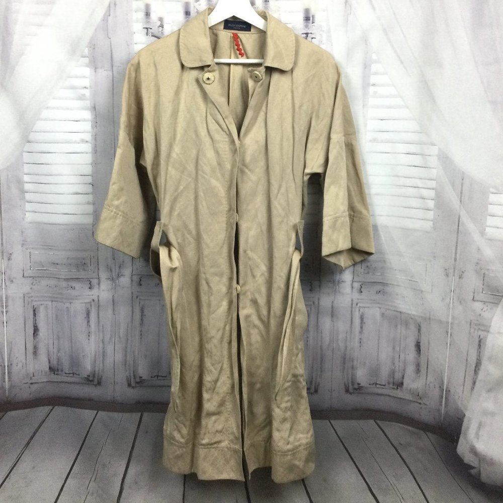 Piazza Sempione Tan Jacket Dress Snap Front 42 6
